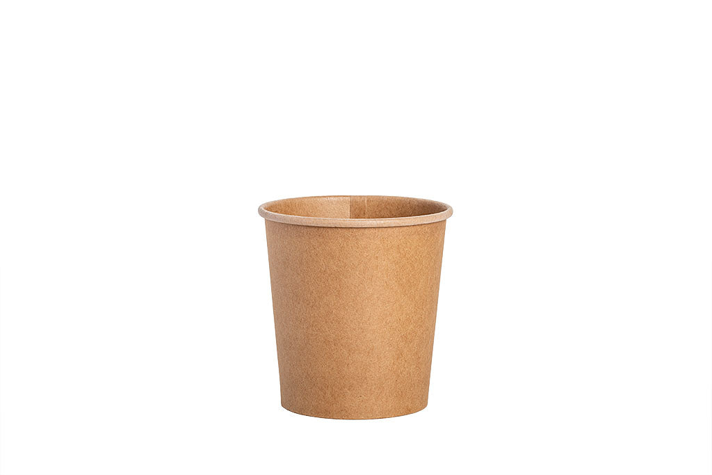 Soup to Go Becher, Suppen Schale aus Kraftpapier, PLA-Beschichtung, braun, 16oz / 470 ml, Höhe 105 mm, ⌀98 mm